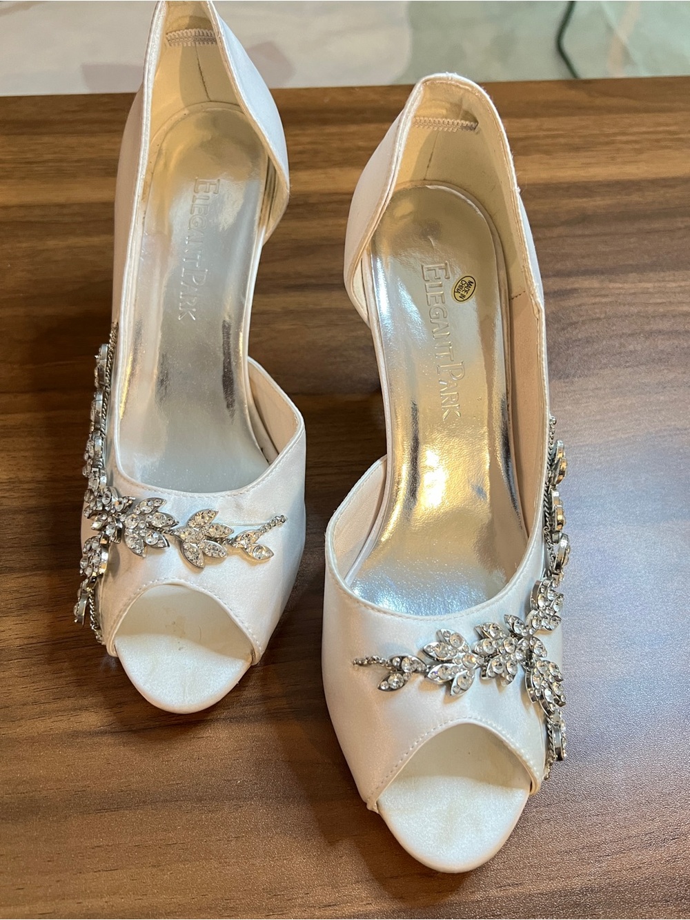 Satin Peep-Toe Bridal Heel (sz.8.5)